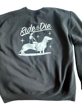 Ride or Die Black Dog Graphic Sweatshirt for Pets